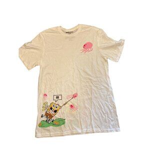 Nickelodeon White SpongeBob Squidward Tentacles M‎ 100% Cotton TShirt Tee Shirt